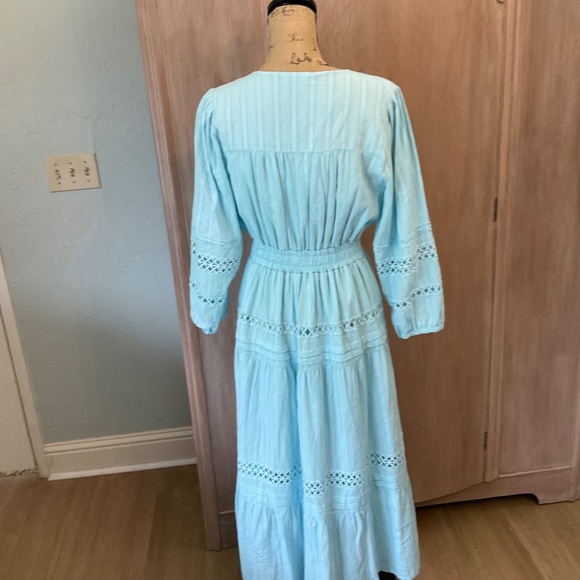 Max Studio Blue Gray Pleated Maxi Dress - Picture 11 of 16